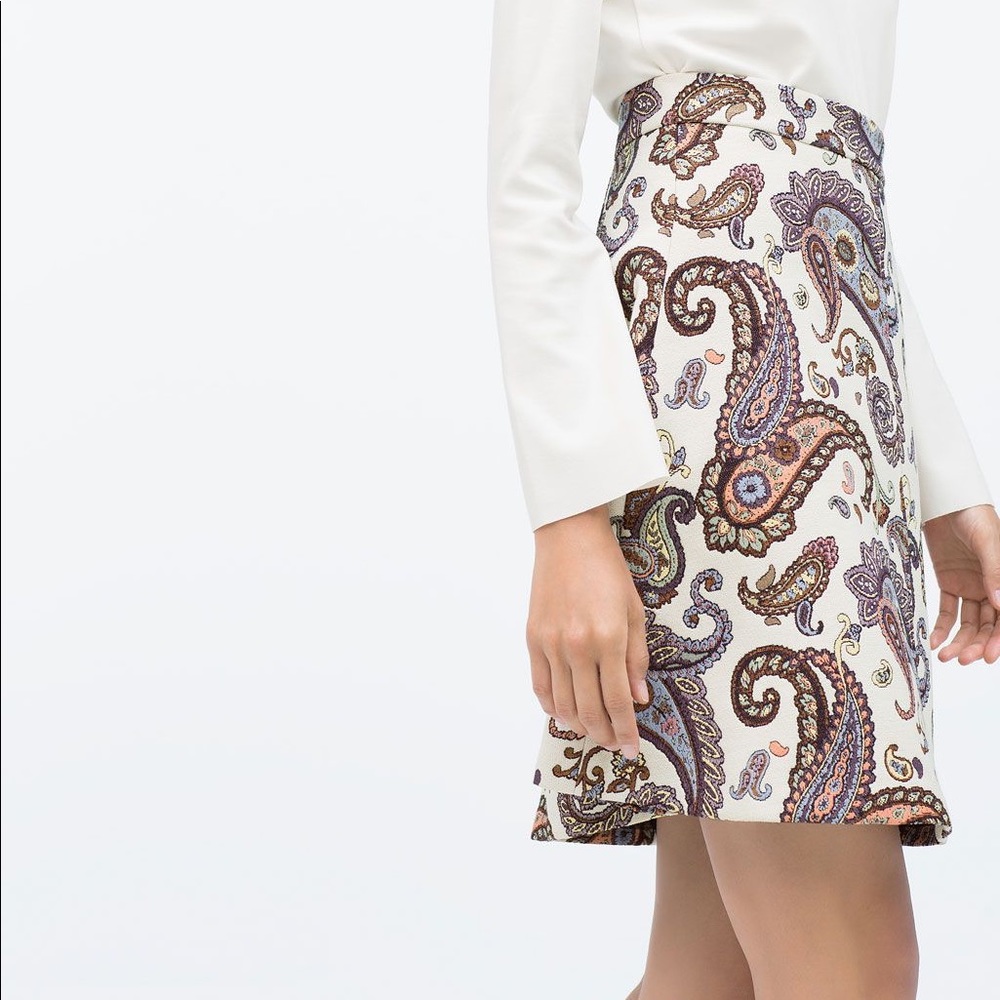 ~Zara~ A-Line Paisley Skirt